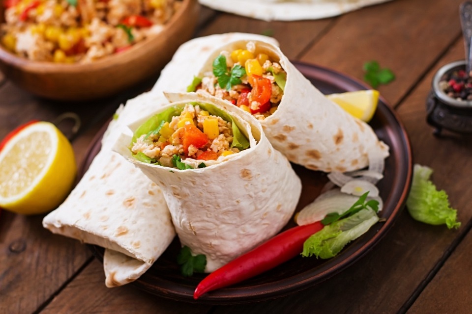 chicken-and-corn-wraps