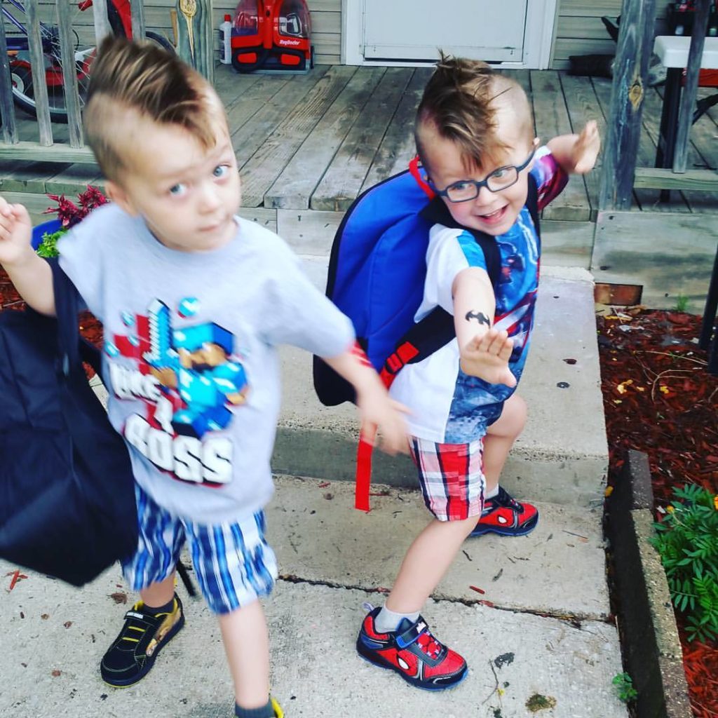 Twins 1st Day of School